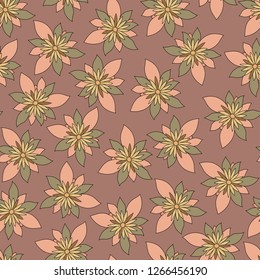 flower with foliage on a colored background