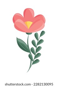 icono de primavera floral y follaje aislado