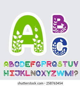 Flower font. Nice font with floral decoration. Excellent decorative font