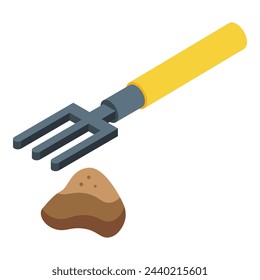 Flower fork icon isometric vector. Delivery gift. Present decoration