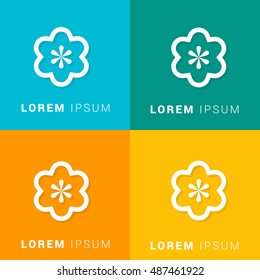 Flower Four Color Material Designed Icon / Logo