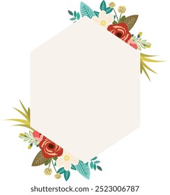 Flower frame arrangement. Wedding flower frame set. For graphic designers, decoration, product design and cards