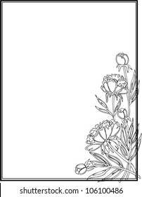 Flower frame, art floral frame