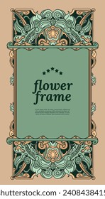 plantilla de diseño de estilo Art Nouveau de marco floral para afiches de medios sociales o eventos