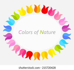 Flower frame background, colors of nature concept. Vector illustration