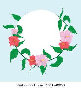 flower frame background design ,  for invitation wedding,word,photo booth ,  baby shower , card ,birthday ,party , with white and blue background