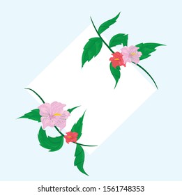 flower frame background design ,  for invitation wedding,word,photo booth ,  baby shower , card ,birthday ,party , with white and blue background