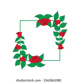 flower frame background design  for invitation wedding,word,photo booth ,  baby shower , card ,birthday ,party, red rose and background white