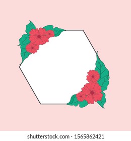 flower frame background design  for invitation wedding,word,photo booth ,  baby shower , card ,birthday ,party , red flower and pink background