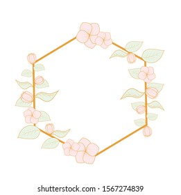 flower frame background design  for invitation wedding, word, photo booth,  baby shower, card, birthday, party, with copy space and background white