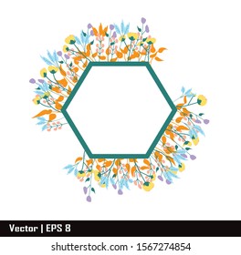 flower frame background design  for invitation wedding, word, photo booth,  baby shower, card, birthday ,party, with copy space and background white