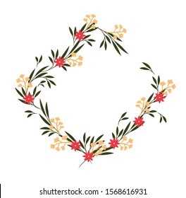 flower frame background design for invitation wedding, word, photo booth, baby shower, card, birthday, party, with copy space and background white