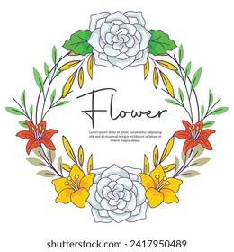 Flower frame background template design
