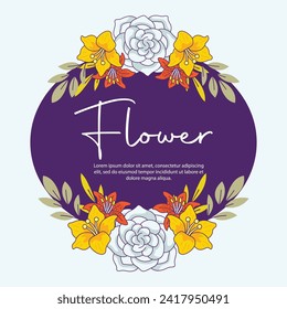 Flower frame background template design