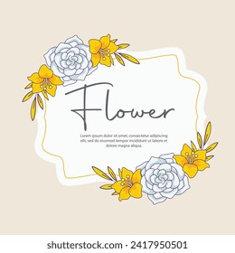 Flower frame background template design