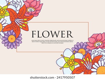 Flower frame background template design