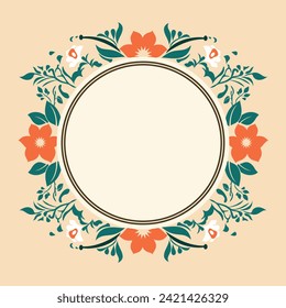 Flower frame background wedding or invitation floral concept for wishing card template design
