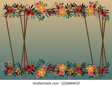 flower and frame backgrounds vector illustration 
