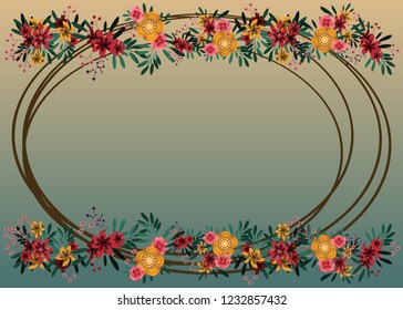 flower and frame backgrounds vector illustration