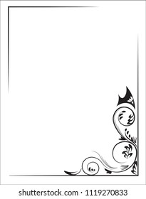 flower frame black on a white background, a pattern, an ornament