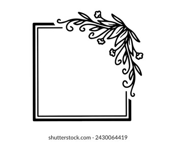 Flower Frame Black and White