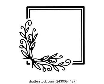 Flower Frame Black and White