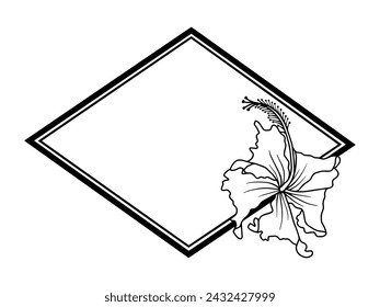Marco de flores blanco y negro