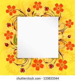 Flower Frame with Blank Page, vector background