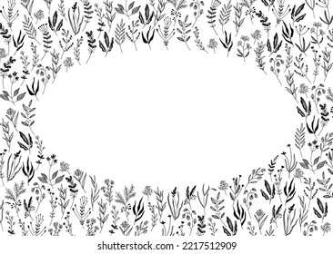 Marco de las flores al estilo boho. Plantilla vectorial vectorial vintage de invitación.