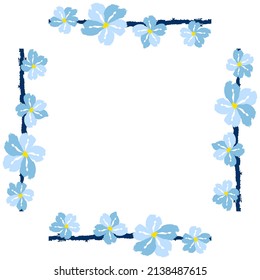 Flower frame border size a4, format a4. Floral pattern. Cute floral background. Background with flower brush strokes. Vector illustration