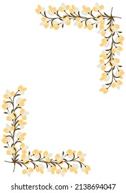 Flower frame border size a4, format a4. Floral pattern. Cute floral background. Background with flower brush strokes. Vector illustration