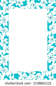 Flower frame border size a4, format a4. Floral pattern. Cute floral background. Background with flower brush strokes. Vector illustration