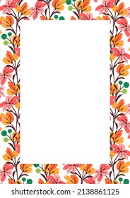 Flower Frame Border Size A4 Format Stock Vector (Royalty Free ...