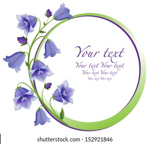 Flower frame. Flower borders. Bouquet Campanula bell isolated. vector