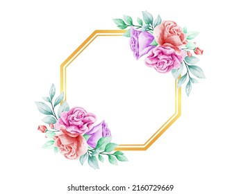 Flower Frame bouquet Background Watercolor