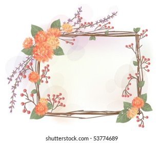 flower frame with branch