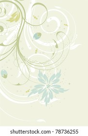 Flower frame with bud, element for design, vector illustration