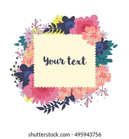 Flower frame card