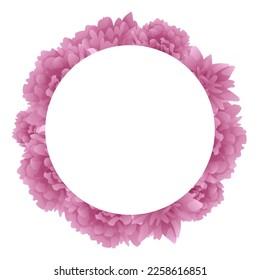 flower frame chrysanthemums. Template wedding invitation card. Gold metallic frame.