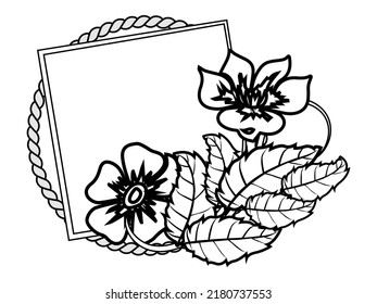 flower frame and circular rope beautifully decorated square
