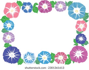Flower frame of colorful morning glory