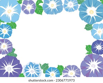 Flower frame of colorful morning glory