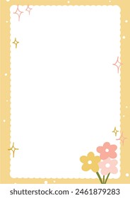 Blumenrahmen mit niedlichen Streusel, Illustrationskarte Rand Vektorgrafik