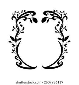 Flower frame decoration. Classic vintage botanical wreath, border, branch, garland graphic design element. Isolated vector illustration