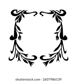 Flower frame decoration. Classic vintage botanical wreath, border, branch, garland graphic design element. Isolated vector illustration