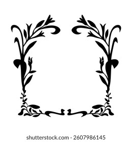 Flower frame decoration. Classic vintage botanical wreath, border, branch, garland graphic design element. Isolated vector illustration