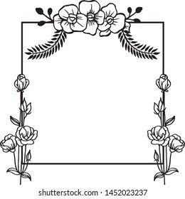 Flower frame decorative border for banner. Vector