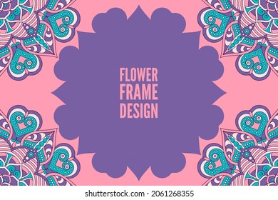 flower frame design colorful element
