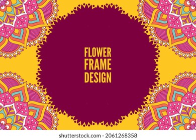 diseño de marco floral elemento colorido