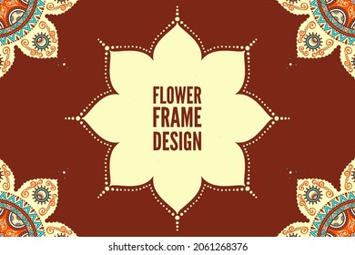 flower frame design colorful element